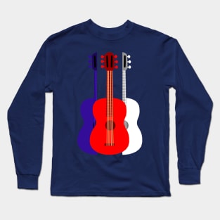 Red, White and Blue Guitar Long Sleeve T-Shirt